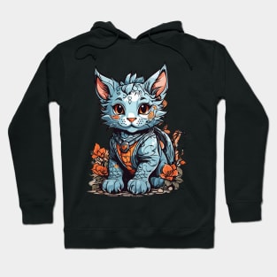 Beautiful blue Dragon Cat Hoodie